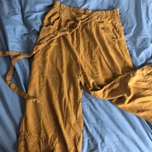 Free People Yellow Wide-leg Culottes